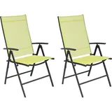 Mojawo Mojawo, Gartenstühle, 2er Garten Klappstuhl Gartenstuhl - Textilen Anthrazit Limegrün 7 Pos.