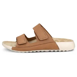 ECCO Cozmo W«, Sommerschuh, Schlappen mit zwei Klettverschlussriemen Gr. 38, braun, - 38/38.5 EU