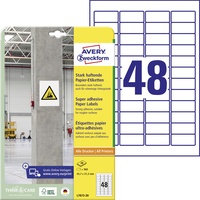 Zweckform Avery-Zweckform Etiketten, 45.7x21.2mm, weiß, 20 Blatt L7873-20