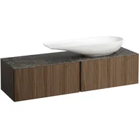 Laufen Schubladenelement, 1 Hahnloch, Steinplatte Marrone Naturale, Ausschnitt rechts,