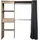 Hti-Living Garderobenschrank Offene Garderobe mit Vorhang Artisaneiche