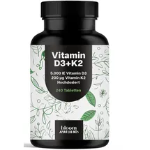 bloom naturals beauty supplements Vitamin D3 K2 hochdosiert 5000 IE Tabletten 240 Stück