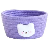 XUTCEKOUYR Gewebter Pflanzenkorb, Rattan-Hängekörbe, gewebter Aufbewahrungskorb, dekorative Aufbewahrungsbehälter, Weidenkörbe zur Aufbewahrung(Purple,S 16x8.5cm)