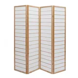 miliboo Japanischer Paravent helles Holz und Reispapier Gibon