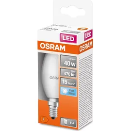 Osram LED Leuchtmittel Classic B LED-Lampe Weiß 4000 K 4 W E14 matt, FS 840 neutralweiß 4000K