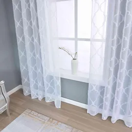 Gardinenbox Gardine HxB 245x145 cm Natur Lacework »Valencia« Multiband Aufhängung Scherli Transparent Leinen-Optik, 2023440