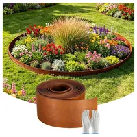 QUBEBU Beetumrandung 5M Rasenkante Metall Beetumrandung Flexible Mähkante Rasenbleche, Raseneinfassung metall Rasenbegrenzung Rasenschutzring, Geeignet für Blumenbeete, Baumscheiben oder Wege