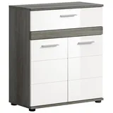 xonox.home Blake Midischrank 70 x 79 x 31 cm Schwarz/Weiß