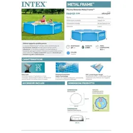Intex Metal Frame Pool Set 244 x 51 cm inkl. Filterpumpe