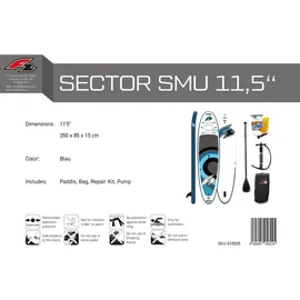 F2 SUP Stand Up Paddle Board Sector SMU 350 x 11,5 cm Blau