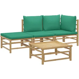 vidaXL Garten-Lounge-Set 4-tlg. Bambus grün/braun