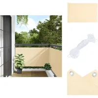 Balkon-Sichtschutz Creme 800x120 cm pvc - Balkon Sichtschutz - pvc Sichtschutz - Sonnenschutz Balkon - Windschutz Balkon - Privatsphäre Schutz
