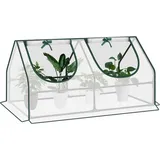 Woltu Foliengewächshaus Kunststoff Weiß Blankglas 0 mm 0,24 m2