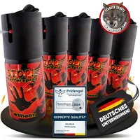 5 x Wilhelm Pfefferspray 40 ml Tierabwehr Selbstverteidigung CS Gas KO Spray hochdosiert (ca. 2 Mio. Scoville) effektives Verteidigungsspray