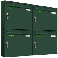 AL Briefkastensysteme Basic 4er Briefkasten Moos Grün