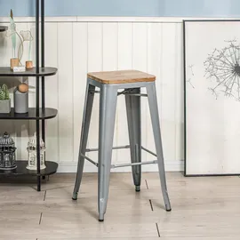 Möbel Kraft Barhocker 4er-Set 43 x 75 cm Grau