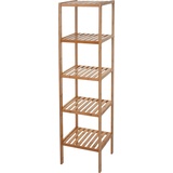 MCW Badregal MCW-B18, Badezimmer Badschrank Standregal, Bambus ~ 140x34x33cm