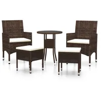 vidaXL 5-tlg Garten-Lounge-Set Poly Rattan Braun Modell 3