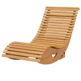 MC Star Gartensessel Outdoor Schaukelstuhl, Hochlehner, einstellbare Basis, Kiefernholz (130 x 60 x 60cm, Hellbraun) beige