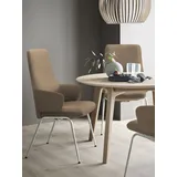Polsterstuhl STRESSLESS "Laurel", braun (sand dinamica, schwarz matt), B:58cm H:105cm T:60cm, Microfaser DINAMICA (88% Polyester, 12% Polyurethan), Stühle, Polsterstuhl, High Back mit Armlehne, Größe L, mit Beinen aus Stahl in Schwarz matt