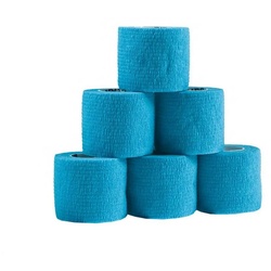 meDDio Bandage 1/3/6 Haftbandagen Größe+Farbe wählbar, 6 Stück 5 cm light blue blau