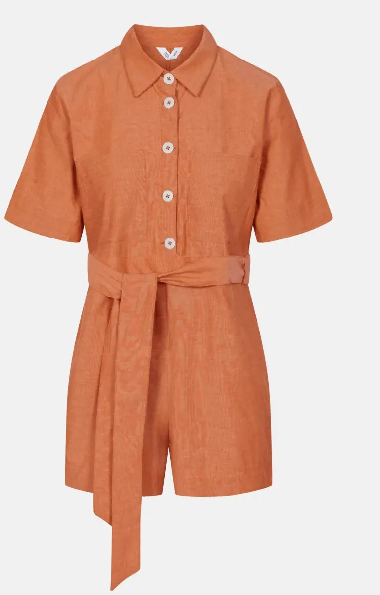MELA Sanela Damen Jumpsuit Coral Koralle Orange