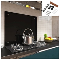 Feel2Home Küchenrückwand Küchenrückwand Spritzschutz Fliesenspiegel Wand versch. Größen/Farben, (Premium-Küchenrückwand), Spritzschutz schwarz