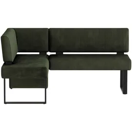 Home Affaire Eckbank HOME AFFAIRE "Oliver mit Metallgestell, Küchenbank", grün (dunkelgrün (castello 8641), schwarz), B:180cm H:89cm T:140cm, Holzwerkstoff, Massivholz, Polyester, Sitzbänke, Eckbank, verschiedene Bezüge Cord Esszimmerbank OTTOs Choice