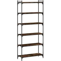 vidaXL Bücherregal 6 Böden 80 x 30 x 188 cm Räuchereiche