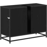 vidaXL Badezimmerschrank mit Tür Schwarz Eichen-Optik 80 x 33 x 60 cm