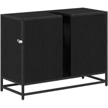 vidaXL Badezimmerschrank mit Tür 80 x 33 x 60 cm Schwarz
