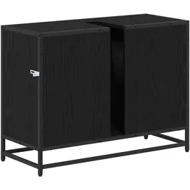 vidaXL Badezimmerschrank mit Tür 80 x 33 x 60 cm Schwarz