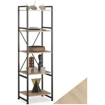 Tectake tectake® Regal Manchester 47,5x34,5x151,5cm Industrial Holz hell, Eiche Sonoma