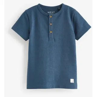 Next Henleyshirt Kurzarm-T-Shirt mit Henley-Ausschnitt (1-tlg) blau 68-74 (6-9 Mon.)