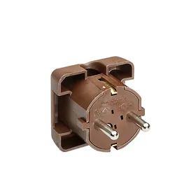Bachmann Schutzkontaktstecker, braun flache Ausführung, montierbar