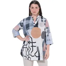 Ulla Popken Tunika mischfarben | weiß XXXL-4XL