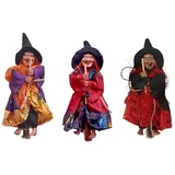 Halloween-Hexenpuppen, einfach aufzuhängen, realistisch, langlebig, aus Kunststoff, hängende Horror-Hexenfigur, Hexenfigur, verschiedene Farben, 3 Stück