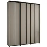 möbel kryspol Schwebetürenschrank Dakota 200 x 235,2 x 45 cm Schwarz