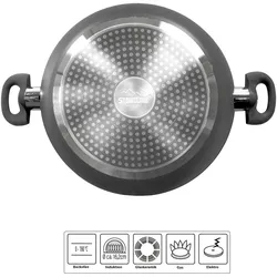 STONELINE® CERAMIC Servierpfanne 24 cm, Keramik-Beschichtung, mit Aroma-Glasdeckel, Induktion
