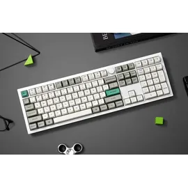 Keychron Q6 Max QMK/VIA Kabellose /2.4 GHz/USB-C Verkabelte Mechanische Tastatur, Programmierbare Knöpfe RGB LED Hot-Swappable Gateron Banana Schalter für Mac Windows Linux - Weiß