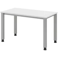 Bümö Schreibtisch Weiß, Silber, Nachbildung, Rechteckig, 120x74x67.2 cm, FSC