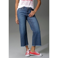 Aniston CASUAL 7/8-Jeans, mit leicht ausgefranstem Beinabschluss, Gr. 44 - N-Gr, darkblue, , 26493049-44 N-Gr