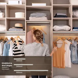 ledscom.de LED Unterbau-Leuchte SIRIS weiß matt, mit Touch-Dimmer, flach, je 90cm, je 1044lm, weiß 3er Set