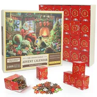 Puzzle Adventskalender 2025 Weihnachtspuzzle Adventskalender, 24 Tage 1008 Teile Adventskalende Weihnachtsmann Puzzle, Weihnachtsgeschenke für Erwachsene und Kinder(A)