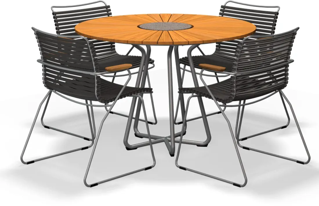 Houe Circle Gartentisch Ø110 cm Set1 mit 4 Stühlen
