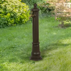 Moritz Wasserzapfstelle 80 cm für Garten Wasserzapfsäule Antik-Stil Braun Standbrunnen