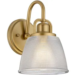 Wandlampe Leuchte Badlampe messing lackiert LED Flurleuchte Glas strukturiert