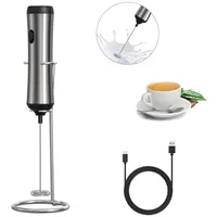 BEKOMIYA Milchaufschäumer Milchaufschäumer, Elektrischer Milchaufschäumer,Stab,Mini-Handmixer, mit Spezialspirale elektrischer Handmilchaufschäumer,Mini-Handmixer schwarz