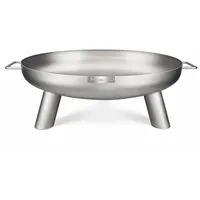 Finnwerk HARRI Feuerschale aus Edelstahl 70 cm - Exklusive Feuerstelle im matten Finish - Feuerschalen für den Garten - Rostfrei, Schlicht und Schick - Feuerschalen Deckel separat erhältlich