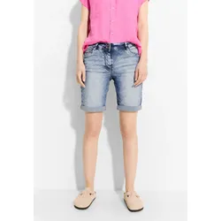 Shorts CECIL "Style Scarlett", Damen, Gr. 26, N-Gr, blau (authentic used wash), Denim/Jeans, Obermaterial: 78% Baumwolle, 20% Polyester, 2% Elasthan, unifarben, casual, bequem kniefrei, Hosen, aus Denim/Jeans im 5-Pocket-Style, Topseller